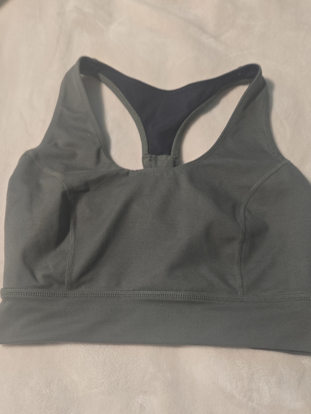 Free People Racerback Sports Bra in Slate Green